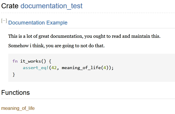 Documentation + Tests in Rust